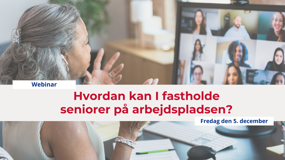En kvinde med gråt hår deltager i et online møde