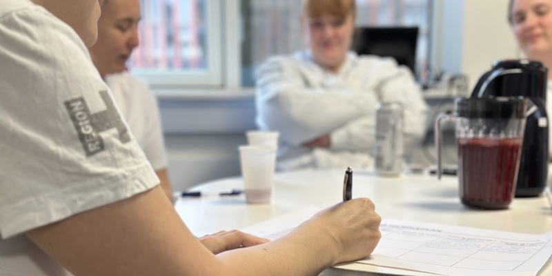 Sygeplejersker sidder til workshop og udfylder handleplan