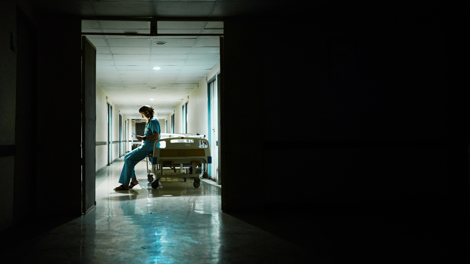 Natarbejde på et hospital