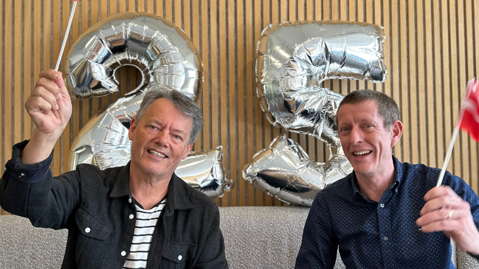 Seniorforskere Johnny Dyreborg og Pete Kines fejrer 25 års jubilæum på NFA